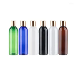 Storage Bottles 25pcs 150ml 200ml 250ml Mluti-Colored Plastic Lotion Bottle With Gold Aluminium Disc Cap For Skin Care Travel Shower Gel