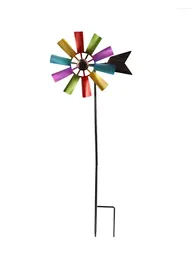 Decorative Figurines Wind Spinner Windmill Multicolor Ornament Outdoor Parts Rotating Stake Sculpture Garden Decoration Durable