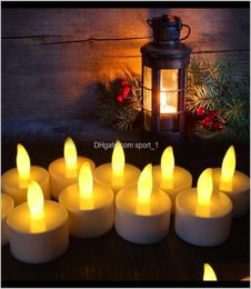 Decor Home Garden Drop Delivery 2021 Led Flameless Tealight Flicker Tea Candles Light without battery For Wedding Birthday Party C8348779