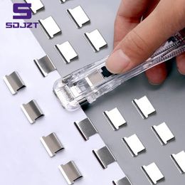 50Pcs Push Clip Stapler Staple Remover Binder Push Clamp Tape Dispenser Paper Clips Office Supplies Set Desktop Stapler Office