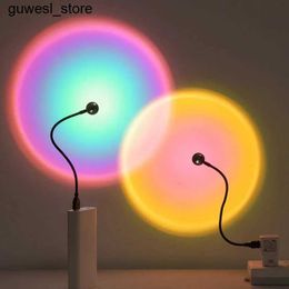 Night Lights USB Sunset Projection Light Rainbow Atmosphere Night Light for Photography Self portrait Coffee Shop Wall Decoration S2452410