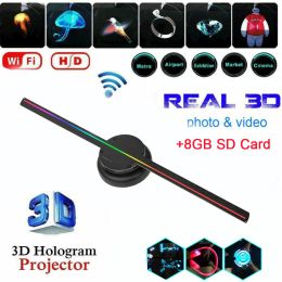 3D Fan Hologram Projector T40 Wall-Mounted Support Images and Video Wifi Led Sign Holographic Lamp Player Advertising Display