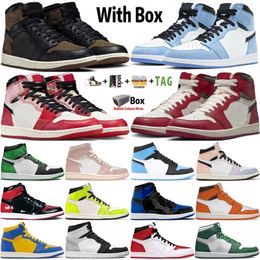 2024 With Box Designer University Blue Basketball Shoes Men Women Lucky Green Spider Verse Lost Found Washed Pink Palomino Dark Mocha Mens Trainers Sports Sneakers