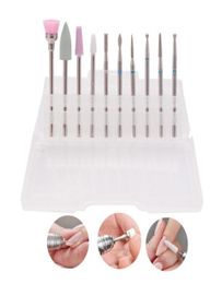 Nail Drill Accessories 10Pcs Cuticle Clean Bits Set Diamond Tungsten Steel Alloy Grinding Head For Russian Manicure Art Tools9608970