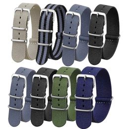 High Quality Style Nylon 18mm 20mm 22mm Watch Band Military Casual Strap Army Sport 240523