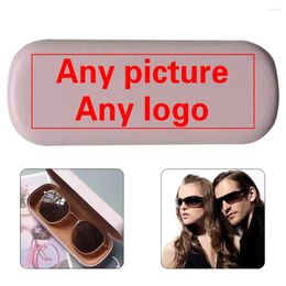 Storage Bottles Customized Po Glasses Box PU Sunglasses Organizer Case Hard Shell Myopia Protector With Picture Personalized Pattern