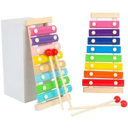 Wooden 8 Tones Multicolor Xylophone Wood Musical Instrument Toys For Baby Kids Accessories 240524