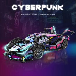 Technical Hypercar cyberpunkRacing Car Building Blocks, Sportcar Brick For Boy Adult