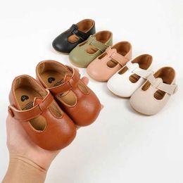 First Walkers Baby shoes princess flat shoes toddlers first step shoes soft PU leather Moccasins rubber non slip crib wedding shoes d240525