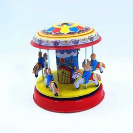 Wind-up Toys Classic Series Vintage Clockwork Style Metal Tin Gear High Wheel Rotating Trojan Toys Mechanical Toys Childrens and Baby Gifts S2452444