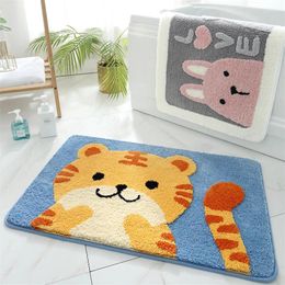 Carpets Cartoon Bathroom Non-slip Mats Household Flocking Bedroom Door Mat Absorbent Bath Rug Foot Pad