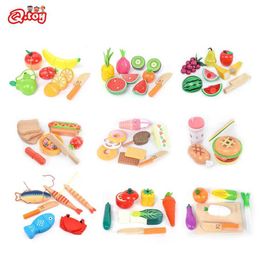 Kitchens Play Food Childrens toy wooden pretend to play fruit and vegetable cutting toy girl kitchen food game imitation game Montessori educational toy d240525