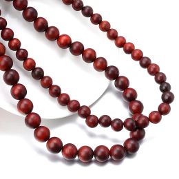 Burmese Rosewood Beads 6/8/10mm 40/48/64PCS/String Loose Spacer Natural Wooden Round Beads for Jewelry Making DIY Buddhism Pray