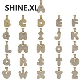 New Fashion 18K Gold Plated Custom Name Letters ICED OUT Pendant Necklace with Rope Chain Personalised for Men 208c