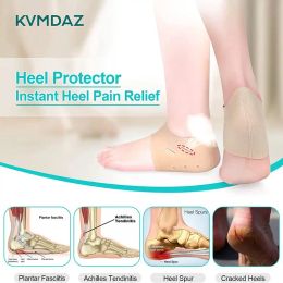 Silicone Heel Protectors Gel Heel Cups Heel Sleeves for Relieve Heel Pain Dry Cracked from Plantar Fasciitis Heel Spur 1 Pair
