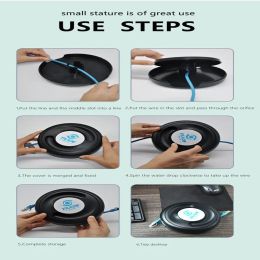 YILADE Multifunctional Household Portable Power Cord Fiber Optic Cable Reel Storage Box Large Capacity Cable Organizer