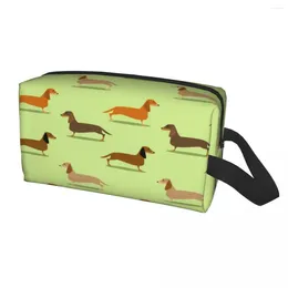 Storage Bags Dachshund Badger Cosmetic Bag Women Cute Big Capacity Sausage Dog Makeup Case Beauty Toiletry