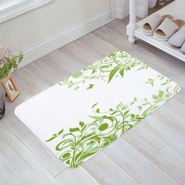 Carpets Flowers Leaves Butterfly Green Plant Kitchen Floor Mat Living Room Decor Carpet Home Hallway Entrance Doormat Anti Slip Rug