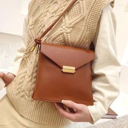 Bag Retro Solid Color Shoulder Luxury Women Small Flap Crossbody Bags Lock Handbag Female Leather Messenger
