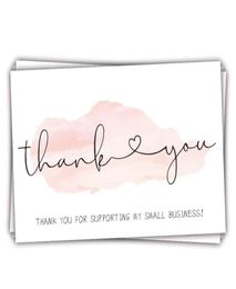 50pcsBag Thank You Greeting Cards Baking Bags Gift Package Box Business Decor Festive Party Supplies1679438