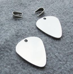 100pcslot Blank Stainless Steel Dog ID Tags Triangular Guitar Pick mental pet dog tags whole7010447