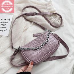 Shoulder Bags Vintage Chains Women Designer Handbags Female Luxury Alligator Pu Crossbody Bag Ladies Small Purses 2024 Summer