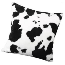 Pillow Covers Cow Cover Throw Print Pillowcase Fur Square Faux Case Skin Spots Cases 18X18 Cows Animal X18 Farm Black