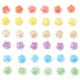 10Pc 12mm Handmade Colourful Flower Shape Ceramic Loose Spacer Beads Charm for Bracelet Necklace Earring DIY Jewerlry Making