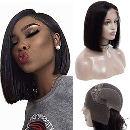 Malaysian Straight Human Hair Natural Colour 613# Blonde Silky Straight Bob Lace Wigs Virgin Hair Products Bob Wigs Short Inch Ooott