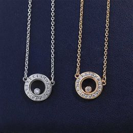 Pendant Necklaces Hot new 925 sterling silver round necklace ladies fashion simple temperament luxury brand jewelry party gift T240524