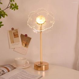 Table Lamps El Villa Art Decor Acrylic Rechargeable Bedside LED Night Lights Stepless Dimming Vintage Crafts Bedroom Atmosphere Light