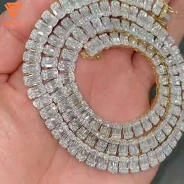 Pass Diamond Tester 925 Silver Vvs Moissanite Custom Hip Hop Jewellery Iced Out Rock Sugar Chain Necklace