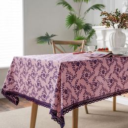 Table Cloth Rose Printed Garden Cotton Linen Tablecloth