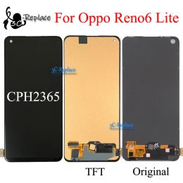 Amoled / TFT Black 6.43 " For Oppo Reno6 Lite CPH2365 LCD Display Touch Screen Digitizer Assembly Replace / With Frame