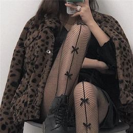 Women Socks Lolita Kawaii Pantyhose Sexy Lace Mesh Fishnet Thigh High Stockings Tights JK Girls Cute Bowknot