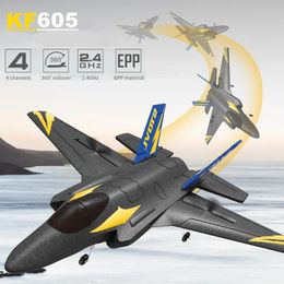 Fixed Wing Plane KF605 RC Aeroplane 2.4G 4CH 6Axis Gyroscope Automatic Balance EPP Electric Aircraft Fighter Glider RC Toys 240522