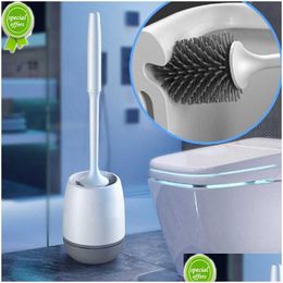 Toilet Brushes & Holders New Sile Brush Wall-Mounted Cleaning Tools Refill Liquid No Dead Corners Home Bathroom Accessories Set Drop D Dhkge