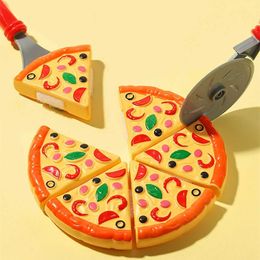 Kitchens Play Food Childrens Pizza Cutting Toy Simulates Plastic Pizza Dinner Childrens Toy Kitchen Pretends to Play Girl Cooking Kitchen Toy d240525