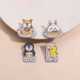 Creative Design Cartoon Small Animal Badge Funny corgi Penguin Little Yellow Duck Cute Metal Versatile Brooch