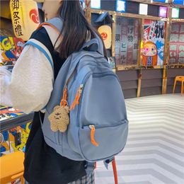 Backpack Women Men Solid Color School Bags For Teenager Girls Boys Large Capacity Travel Rucksack Female Male Casual Backbag