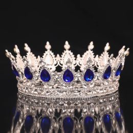 Crystal Crown Tiara brudtillbehör Rhinestone Crystal Round Crown Hair Jewelry for Women Queen Party Crown Tiaras Gift