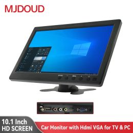 MJDOUD 10.1 인치 자동차 HDMI 모니터 TV 컴퓨터 용 VGA가 포함 된 PC 홈 보안 시스템 백업 카메라 디스플레이를위한 컬러 화면