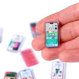 Toy Phones 5Pcs 1 12 Mini Doll House Phone Simulation Smartphone Model Children Pretend to Play with Toy Doll House Accessories S2452433 S2452433