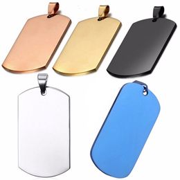 28x50mm Stainless Steel Metal Dog Tag Military Army ID Card Stainless-Steel Name Blank Dogs Tags Pendant Rectangle Jewellery Pet Suplies