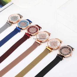2024 Ultra thin internet celebrity two needle magnet strap watch quartz full sky star trend surface student