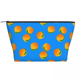 Storage Bags Bright Oranges Zip Organisers Fruit Print Multi-purpose Travelling Makeup Bag Women Cosmetic