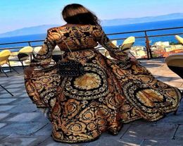Sexy VNeck Printed Sling Waist Dress Women039s Long Dresses for PartyBeachDate Aline Blouses Pattern OL Clothing Party Blou1165484