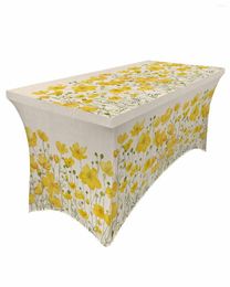 Table Skirt Watercolor Style Chrysanthemum Elastic Wedding El Birthday Cover Buffet Tablecloth Decor