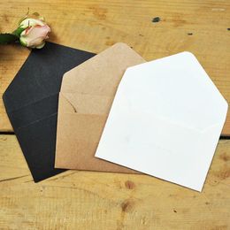 Gift Wrap 20PCS Classical White Black Kraft Blank Mini Paper Window Envelopes Wedding Invitation Envelope