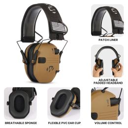 1 PCS/2 PCS Slim Electronic Muff Electronic Shooting Earmuff Tactical Hunting Hearing Protective Headset Foldable Headphone